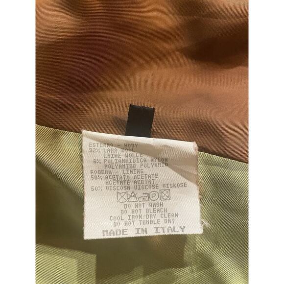 Vintage Etro Wool Coat Jacket 44 8 M Checker Long Peacoat Italy Multicolor Plaid - Picture 6 of 13